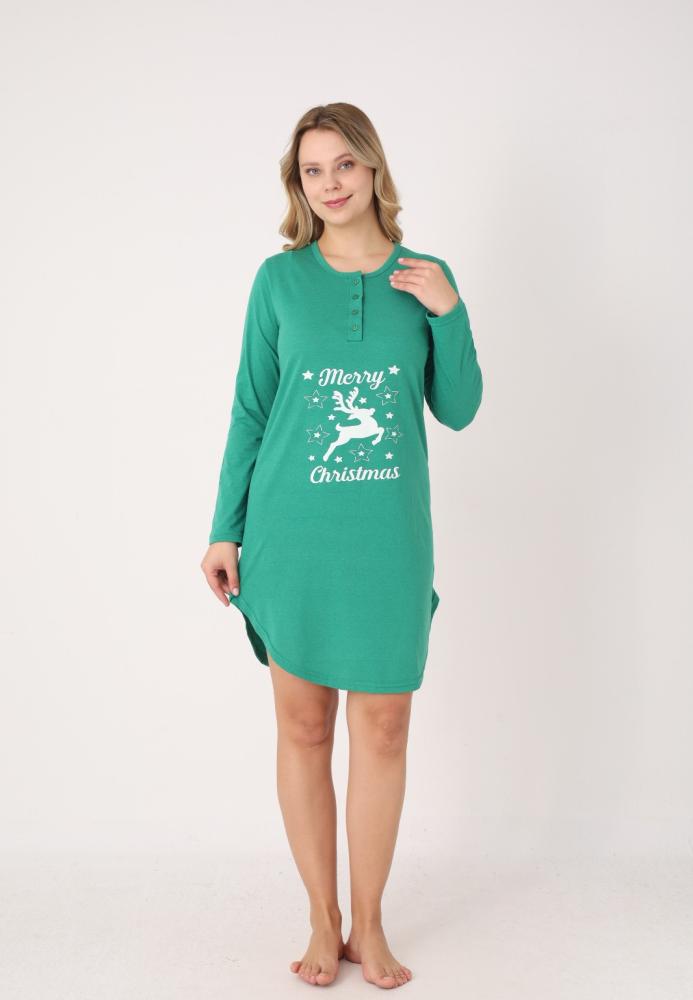 Camasa de noapte Craciun,Imprimeu Ren,En-gros